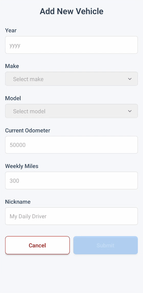 Add Car Screenshot